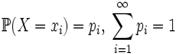 mathbb{P}(X=x_i)